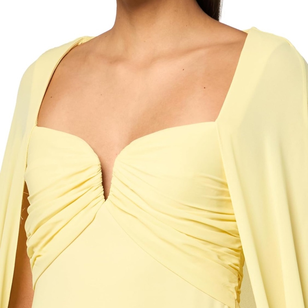 HALSTON Women's Alma Crepe with Georgette Gown - Picture 3 of 8